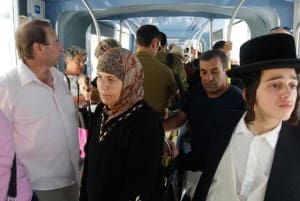 A ride on the central line of Jerusalem’s new light-rail system.(Ahmad Gharabli/AFP/Getty Images).